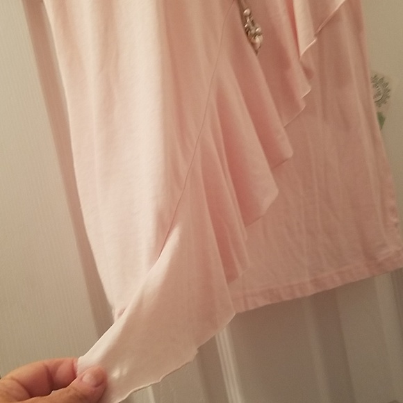 BRISAS  Ruffle Front Butter Soft Pink Top Size XL NEW - Picture 4 of 9